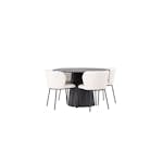 Spisegruppe Venture Home Lanzo Ø120 cm med 4 stk Edina Stoler