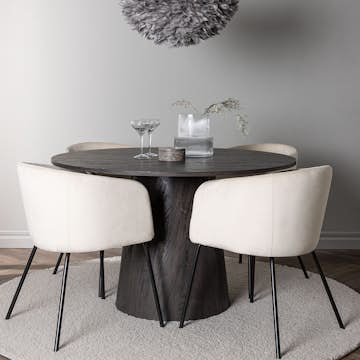 Spisegruppe Venture Home Lanzo Ø120 cm med 4 stk Berit Stoler