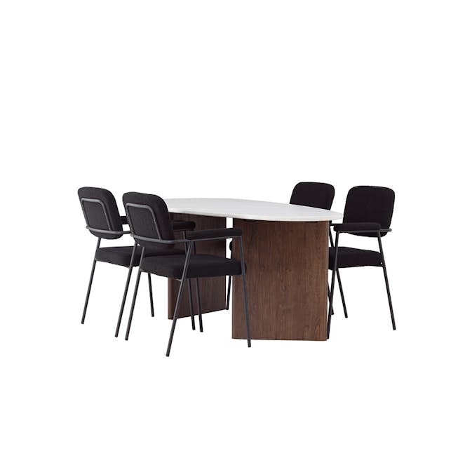 Spisegruppe Venture Home Grönvik med 4 Yesterday Stoler