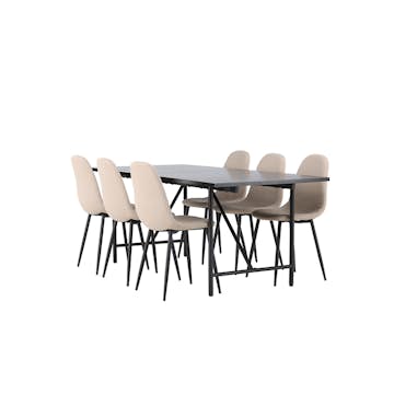 Spisegruppe Venture Home Astrid med 6 Polar Stoler