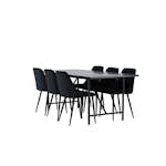 Spisegruppe Venture Home Astrid med 6 Night Fløyel Stoler