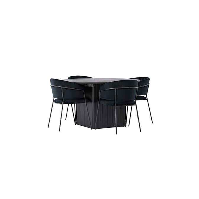 Spisegruppe Venture Home Matilda med 4 Selma Stoler