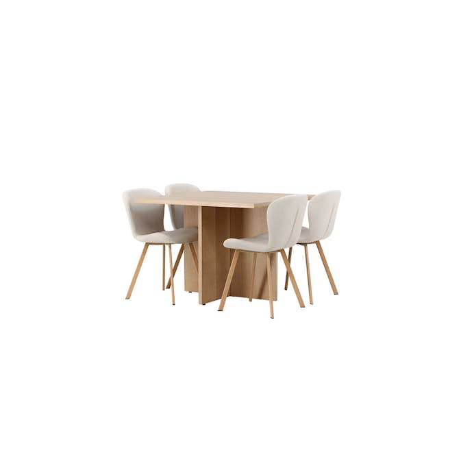 Spisegruppe Venture Home Leo med 4 Lilja Stoler