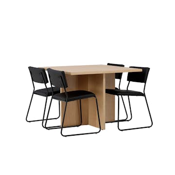 Spisegruppe Venture Home Leo med 4 Kenth Stoler
