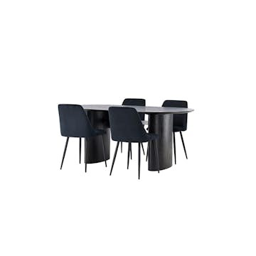 Spisegruppe Venture Home Isolde med 4 stk Night Stoler