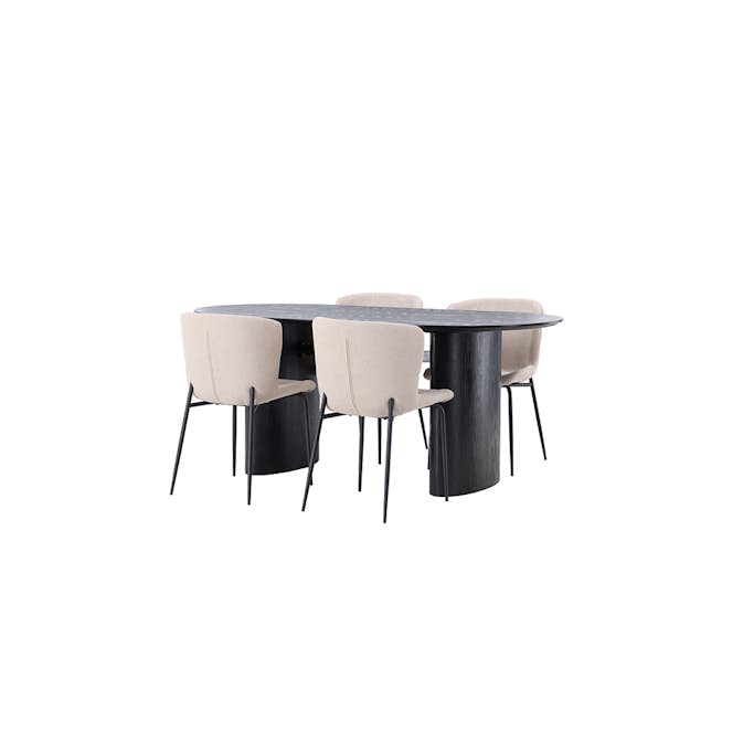 Spisegruppe Venture Home Isolde med 4 stk Modesto Stoler