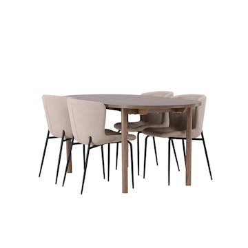 Spisegruppe Venture Home Andy med 4 Modesto Stoler