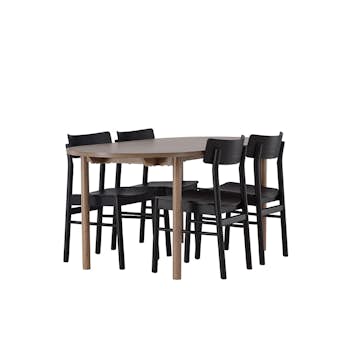 Spisegruppe Venture Home Andy med 4 Montros Stoler