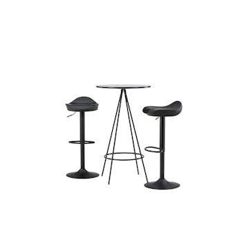 Spisegruppe Venture Home Bistro Ø60 cm med 2 stk Adesto Stoler