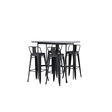 Spisegruppe Venture Home Rax med 4 stk Tempe Stoler Ryggstøtte