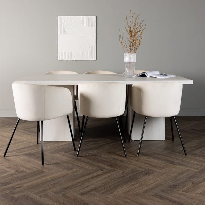 Spisegruppe Venture Home Olga med 6 stk Berit Stoler