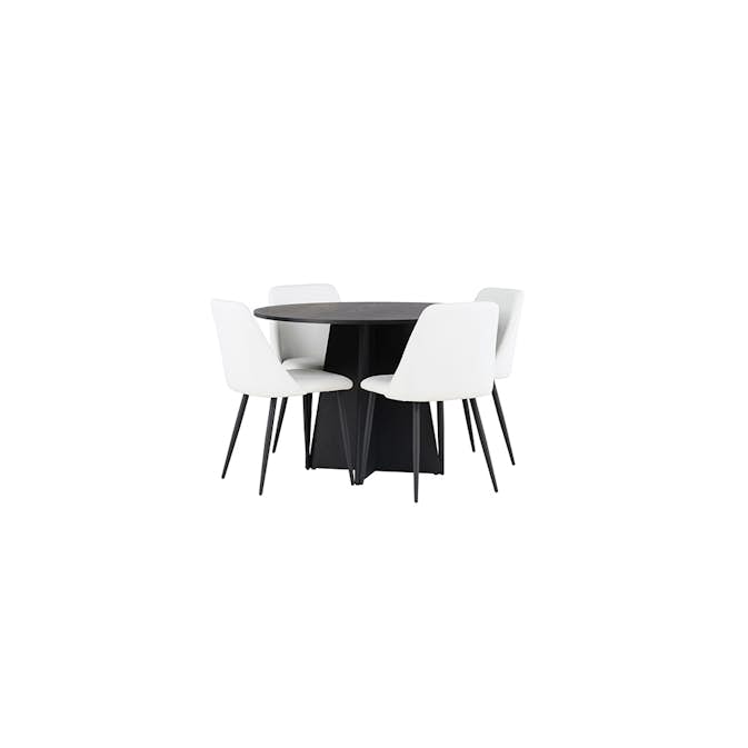 Spisegruppe Venture Home Bootcut Ø110 cm med 4 stk Night Stoler