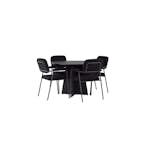 Spisegruppe Venture Home Bootcut Ø110 cm med 4 stk Yesterday Stoler