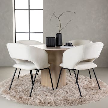 Spisegruppe Venture Home Olivia Ø110 cm med 4 stk Day Stoler