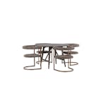 Spisegruppe Venture Home Kaseidon Ø100 cm med 4 stk Morning Stoler