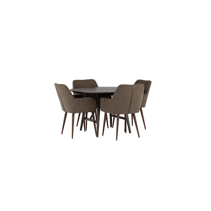 Spisegruppe Venture Home Kaseidon Ø100 cm med 4 stk Tomorrow Stoler