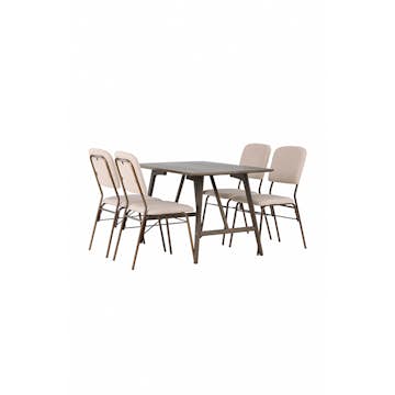 Spisegruppe Venture Home Kaseidon med 4 stk Seda Stoler