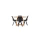 Spisegruppe Venture Home Yakidon Ø120 cm med 4 stk Zeno Stoler