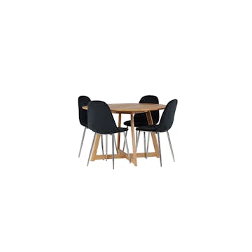 Spisegruppe Venture Home Yakidon Ø120 cm med 4 stk Polar Stoler