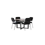 Spisegruppe Venture Home Durango Ø120 cm med 4 stk Yesterday Stoler