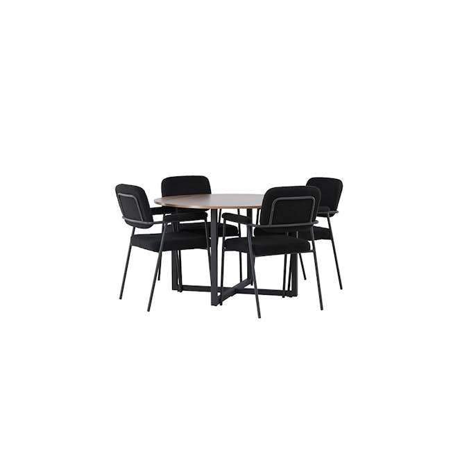 Spisegruppe Venture Home Durango Ø120 cm med 4 stk Yesterday Stoler