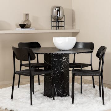 Spisegruppe Venture Home Marbs med 4stk Polly Stoler
