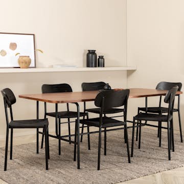 Spisegruppe Venture Home Uno med 6stk Polly Stoler