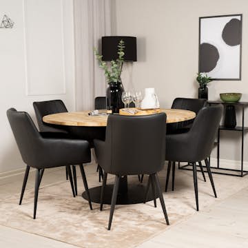 Spisegruppe Venture Home Cirebon med 6stk Comfort Stoler