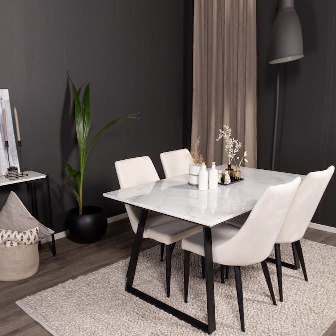 Spisegruppe Venture Home Estelle med 4stk Leone Stoler