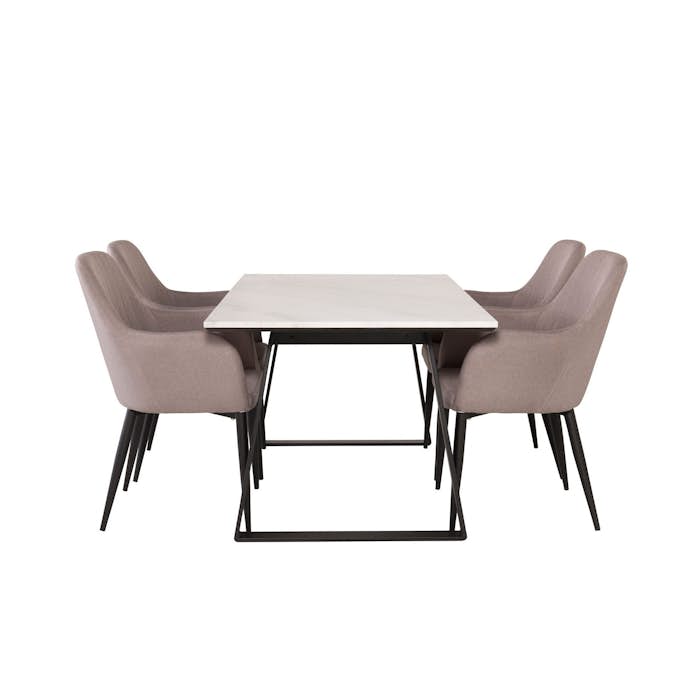 Spisegruppe Venture Home Estelle Rektangulær med 4stk Comfort Stoler