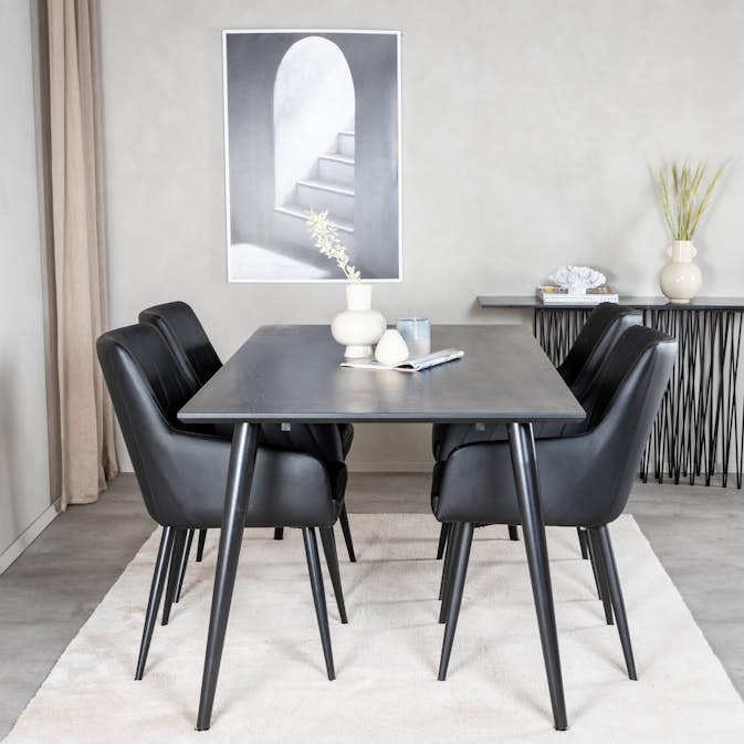 Spisegruppe Venture Home Dipp Rektangulær med 4stk Comfort Stoler