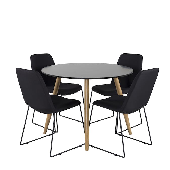 Spisegruppe Venture Home Plaza Ø100 cm med 4st Muce Spisestoler