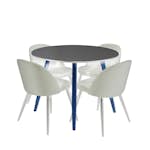 Spisegruppe Venture Home Plaza Ø100 cmmed 4st Velvet Spisestoler