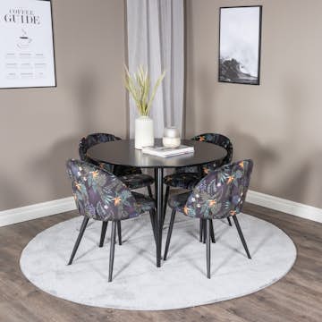 Spisegruppe Venture Home Plaza med 4stk Velvet Stoler