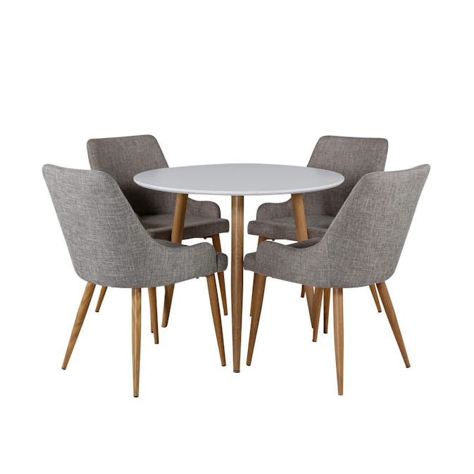 Spisegruppe Venture Home Polar med 4stk Plaza Stoler