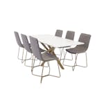 Spisegruppe Venture Home Piazza med 6 stk X Stoler