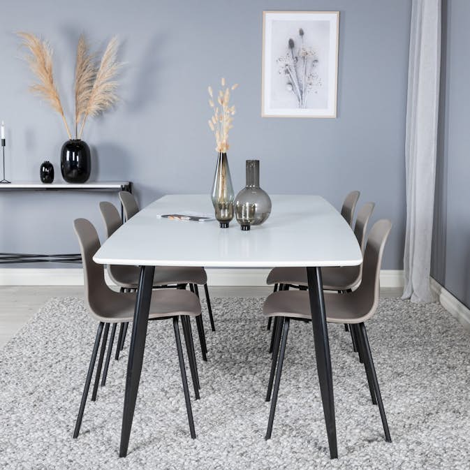 Spisegruppe Venture Home Polar med 6stk Arctic Stoler