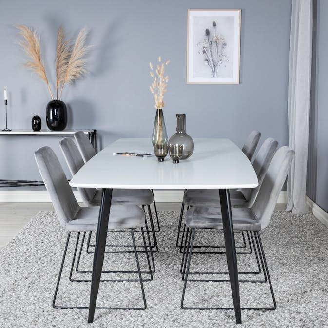 Spisegruppe Venture Home Polar med 6stk Muce Stoler