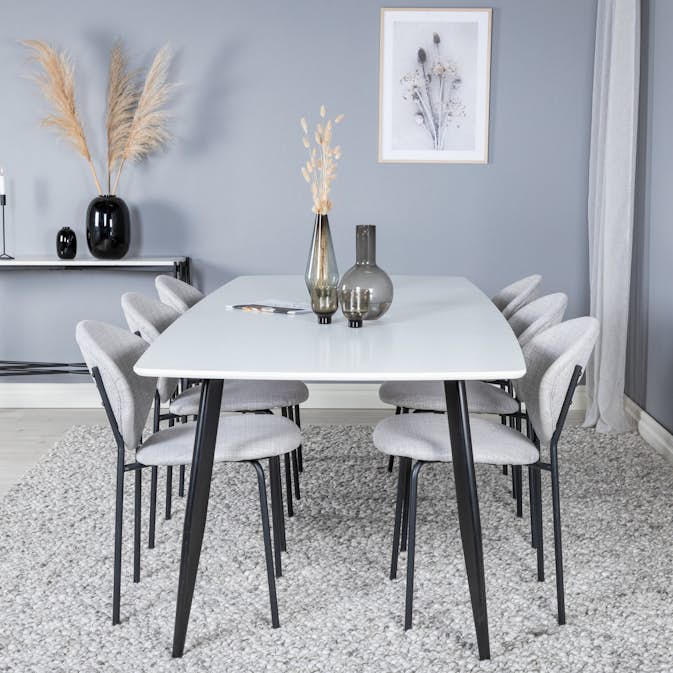 Spisegruppe Venture Home Polar med 6stk Vault Stoler