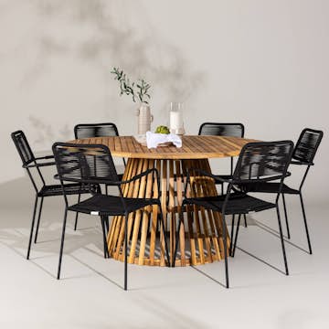 Hagegruppe Venture Home Tucumán med 6 Lindos Lenestoler