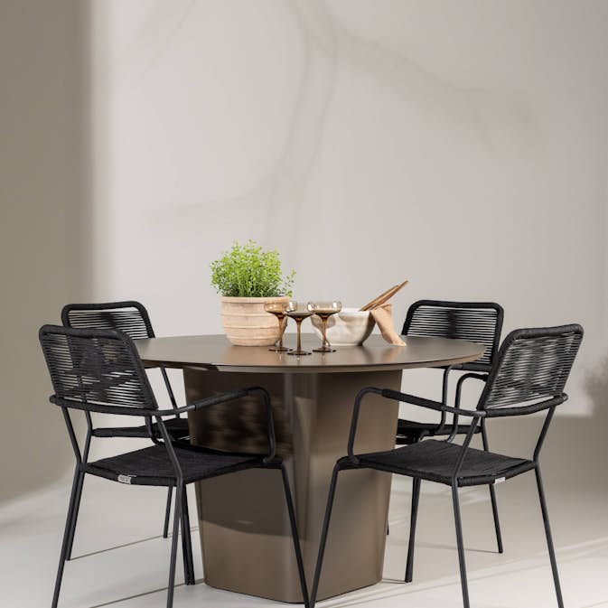 Hagegruppe Venture Home Santa Fe med 4 Lindos Lenestoler