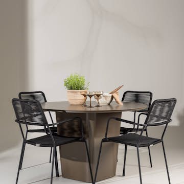 Hagegruppe Venture Home Santa Fe med 4 Lindos Lenestoler