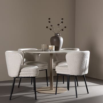 Spisegruppe Venture Home Lycke Ø110 med 4 stk Agnes Stoler