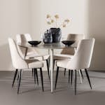 Spisegruppe Venture Home Plaza Ø120 med 4 stk Leone Stoler