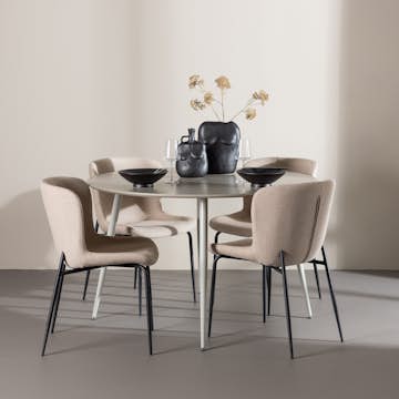 Spisegruppe Venture Home Plaza Ø120 med 4 stk Modesto Stoler