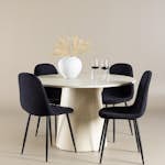 Spisegruppe Venture Home Lanzo Ø120 med 4 stk Polar Stoler Teddy