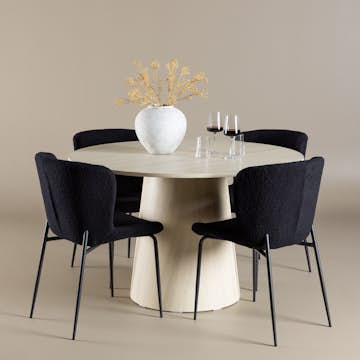 Spisegruppe Venture Home Lanzo Ø120 med 4 stk Modesto Stoler
