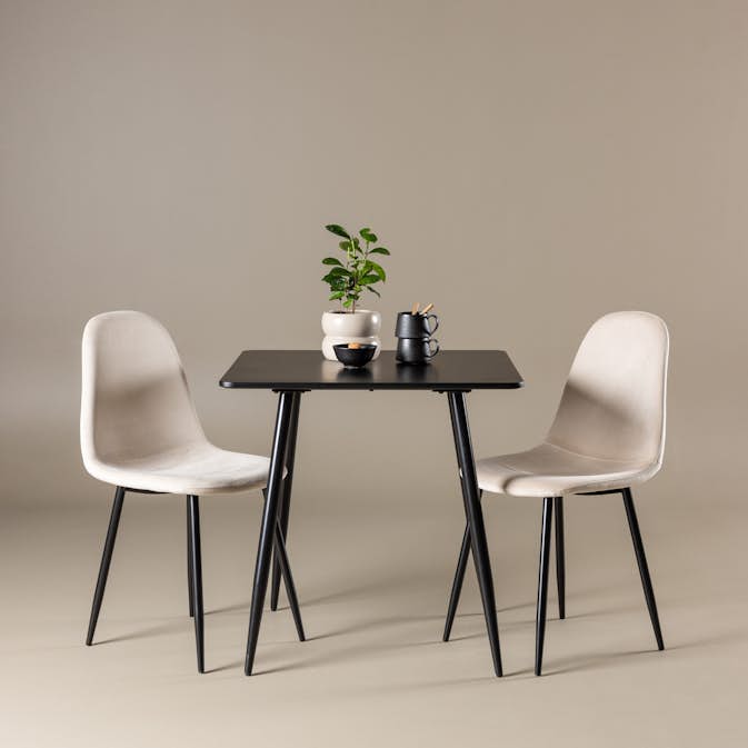 Spisegruppe Venture Home Polar 75 med 2 stk Polar Stoler Fløyel