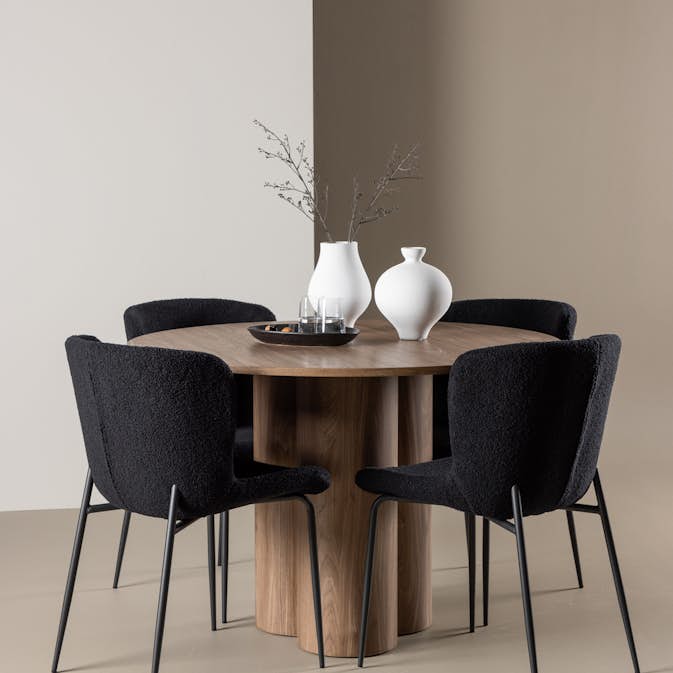 Spisegruppe Venture Home Olivia Ø110 med 4 stk Modesto Stoler