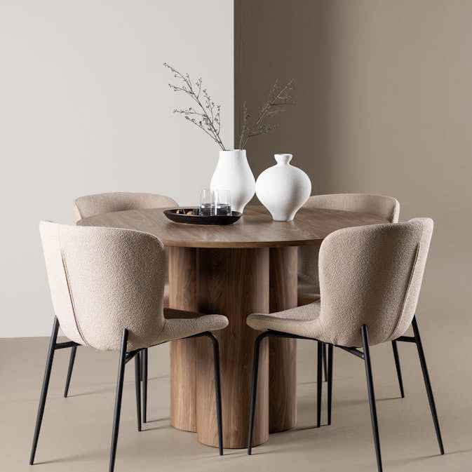 Spisegruppe Venture Home Olivia Ø110 med 4 stk Modesto Stoler